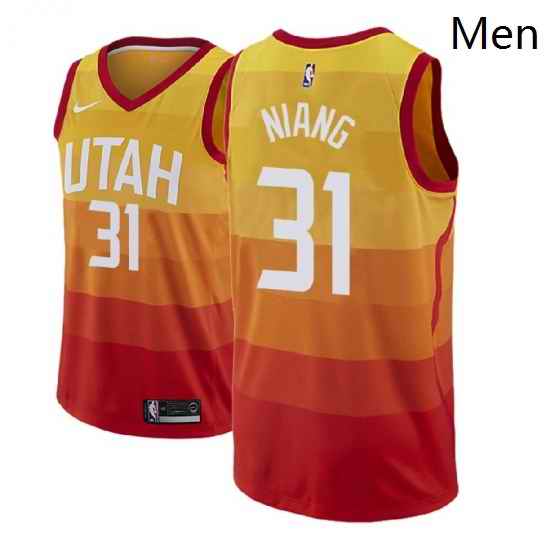 Men NBA 2018 19 Utah Jazz 31 Georges Niang City Edition Red Jersey
